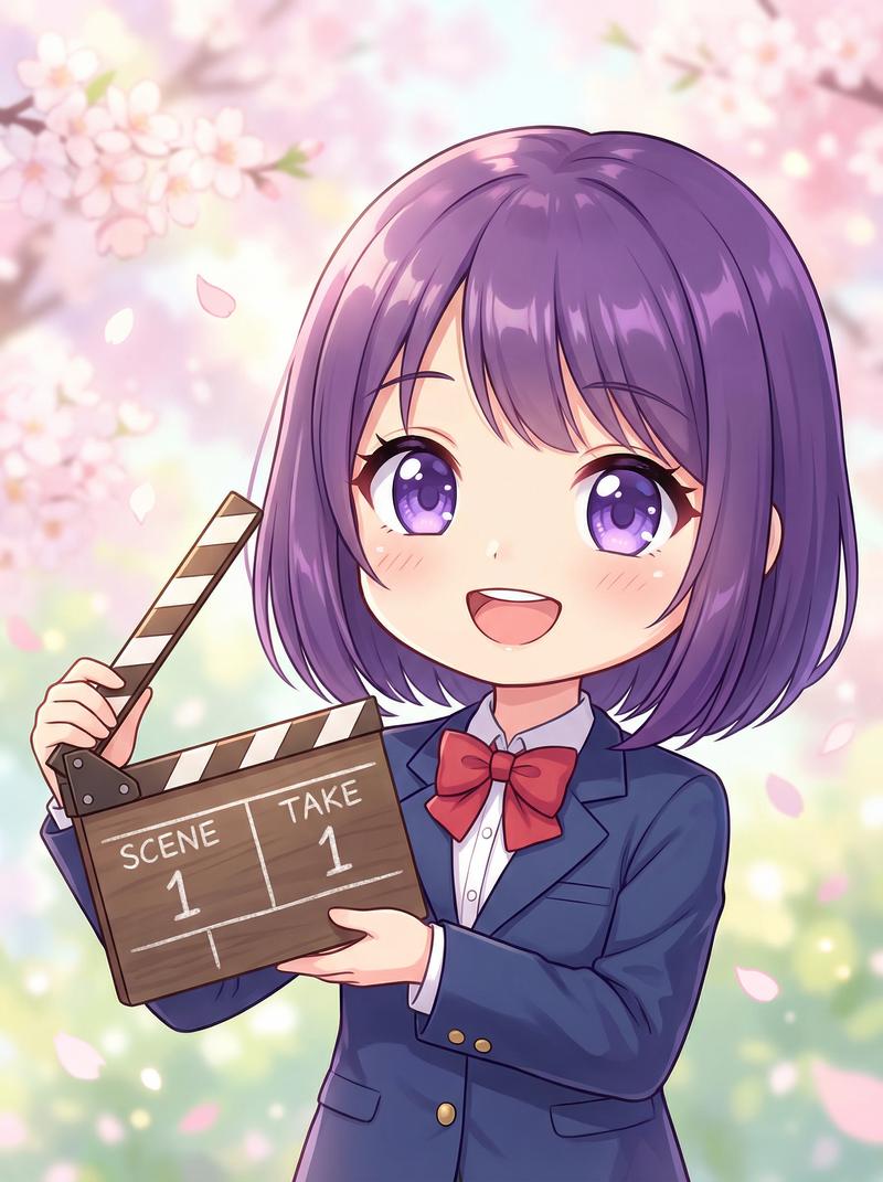 暗网美少女写真-紫发少女动漫角色