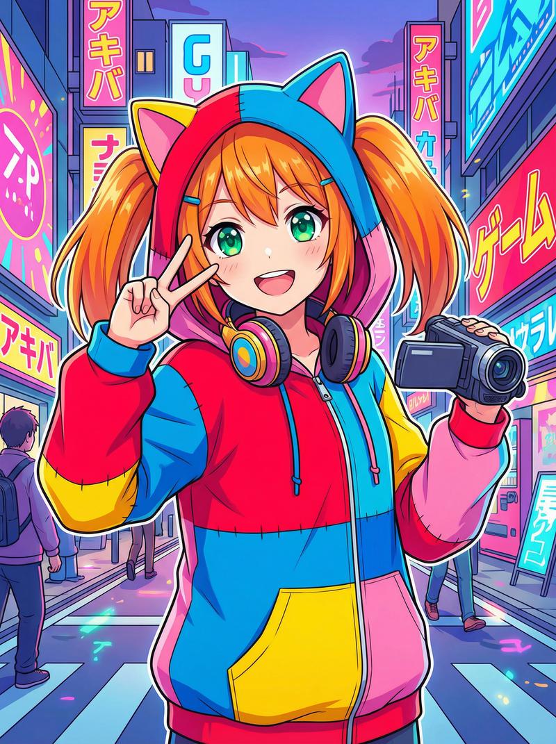 暗网动漫社区-元气橙发少女Cosplay