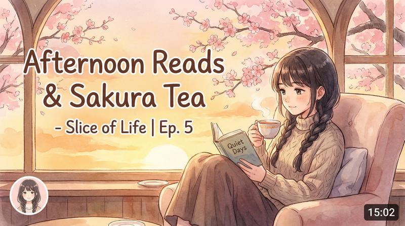暗网日常动漫-午后阅读与樱花茶-生活动漫